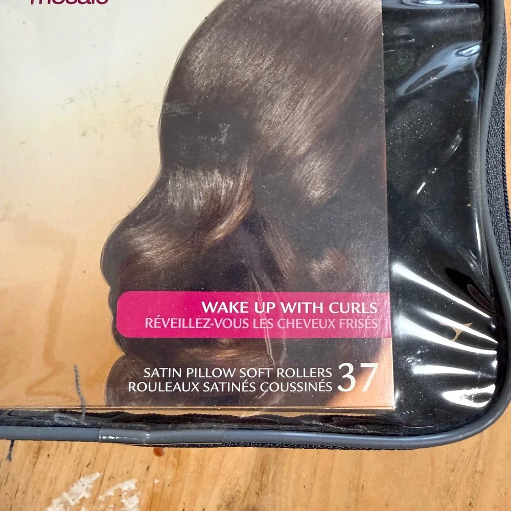 Goody Mosaic Satin Pillow Soft Rollers Black Foam Sleep In Hair Curlers 37 Count